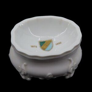 Nymphenburg Royal Porcelain Oval Footed Trinket Jewelry Dish Open Salt Cellar